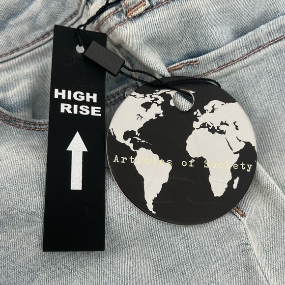 NWT Articles Of Society High Rise Distressed Release Hem Jeans Size 24 Women’s - Picture 6 of 9